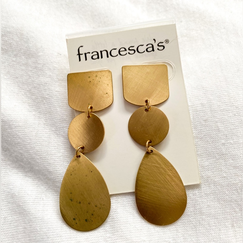 NWT FRANCESCA GOLD DROP EARRINGS